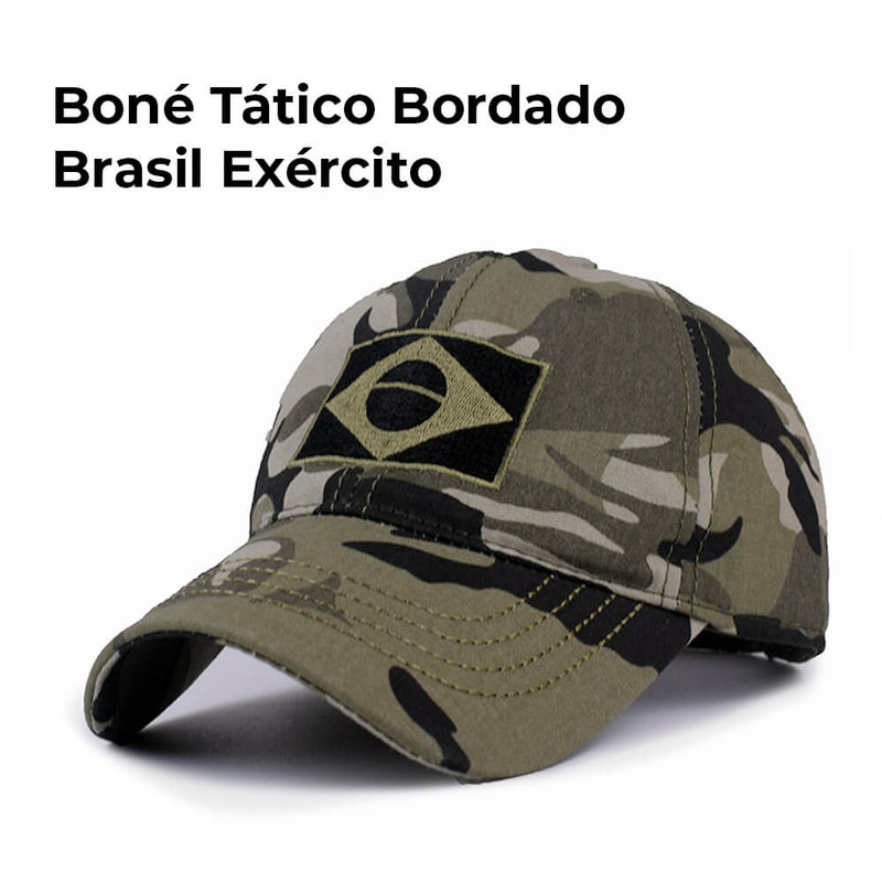 Boné Tático Bordado Brasil Exército